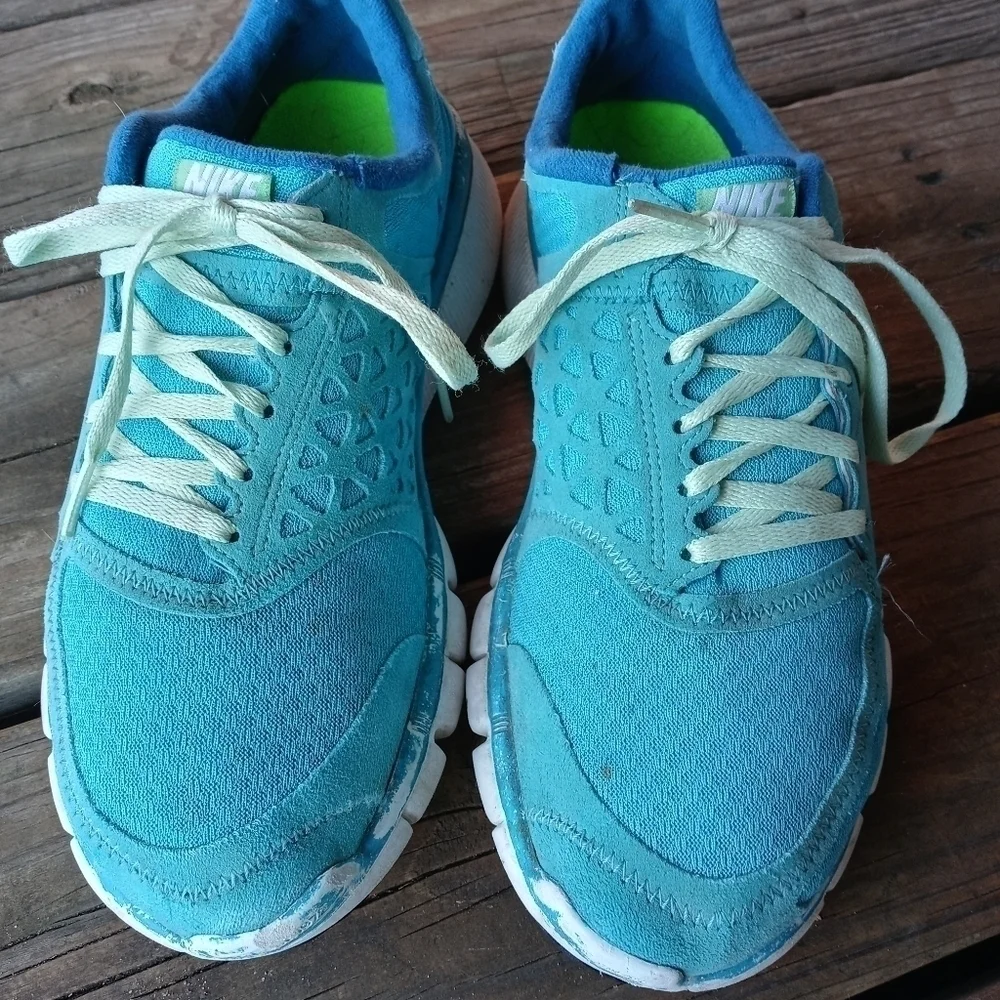 Nike Womens Free 7.0 396044-431 Blue Running Shoes Lace Up Low Top Size 9.5